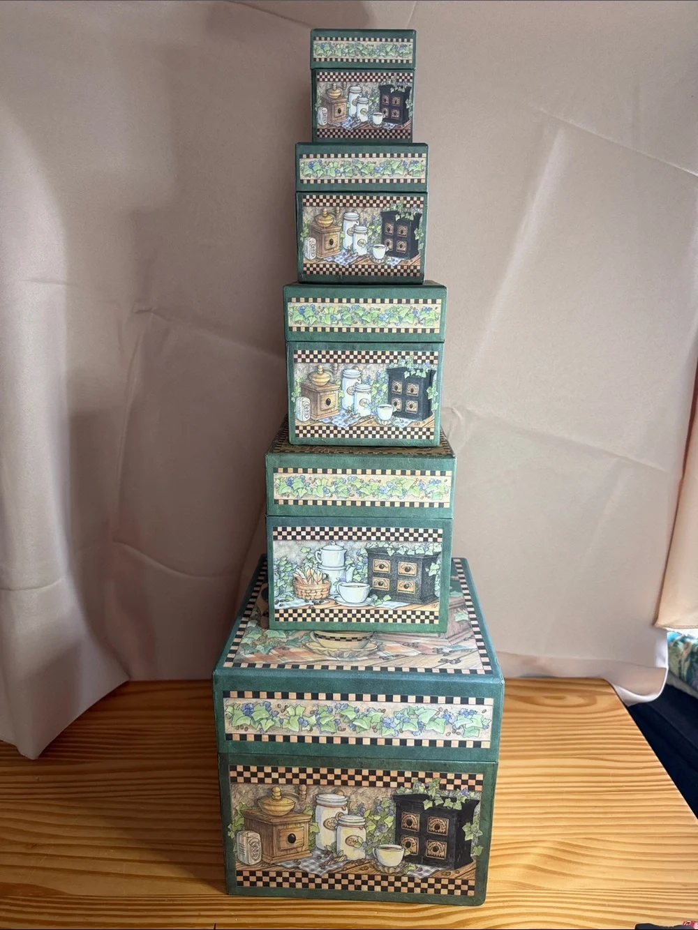 Vintage Bob’s Boxes Nesting Set 5pc Coffee & Tea Shelly Reins Smith